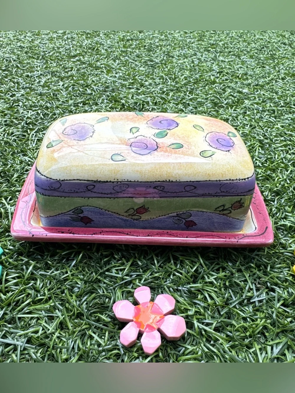 🌼Sango The Sweet Shoppe Ceramic Butter Dish Lid Sue Zipkin Vintage